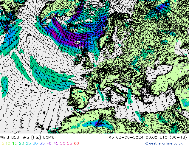  850 hPa ECMWF  03.06.2024 00 UTC