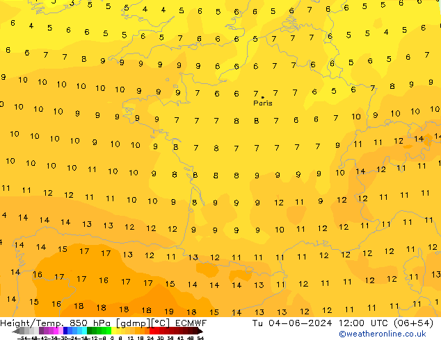 Z500/Regen(+SLP)/Z850 ECMWF di 04.06.2024 12 UTC