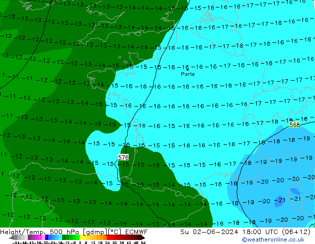 Z500/Rain (+SLP)/Z850 ECMWF So 02.06.2024 18 UTC