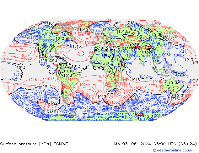 Yer basıncı ECMWF Pzt 03.06.2024 06 UTC