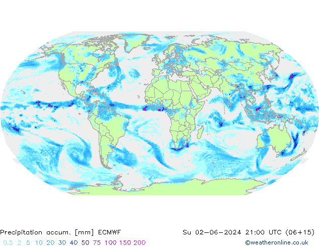 Precipitation accum. ECMWF  02.06.2024 21 UTC