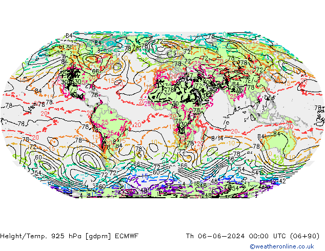 Height/Temp. 925 hPa ECMWF Th 06.06.2024 00 UTC