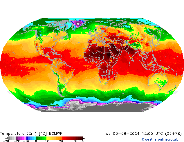 température (2m) ECMWF mer 05.06.2024 12 UTC