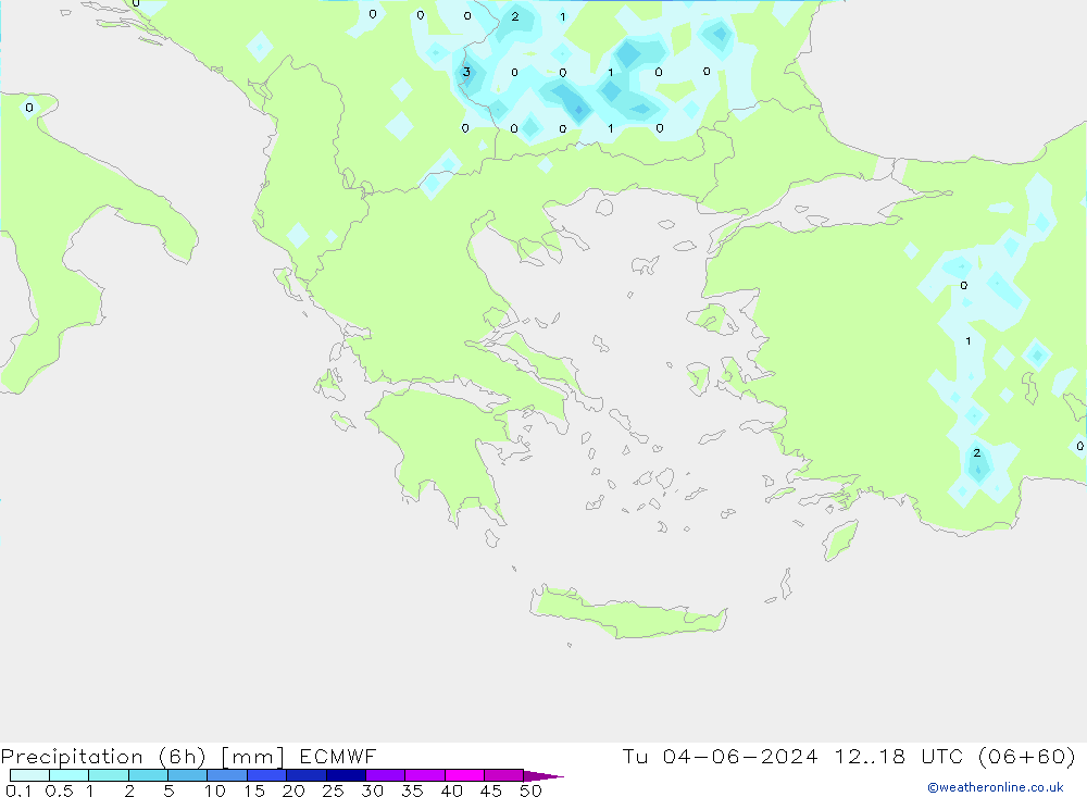 Precipitazione (6h) ECMWF mar 04.06.2024 18 UTC