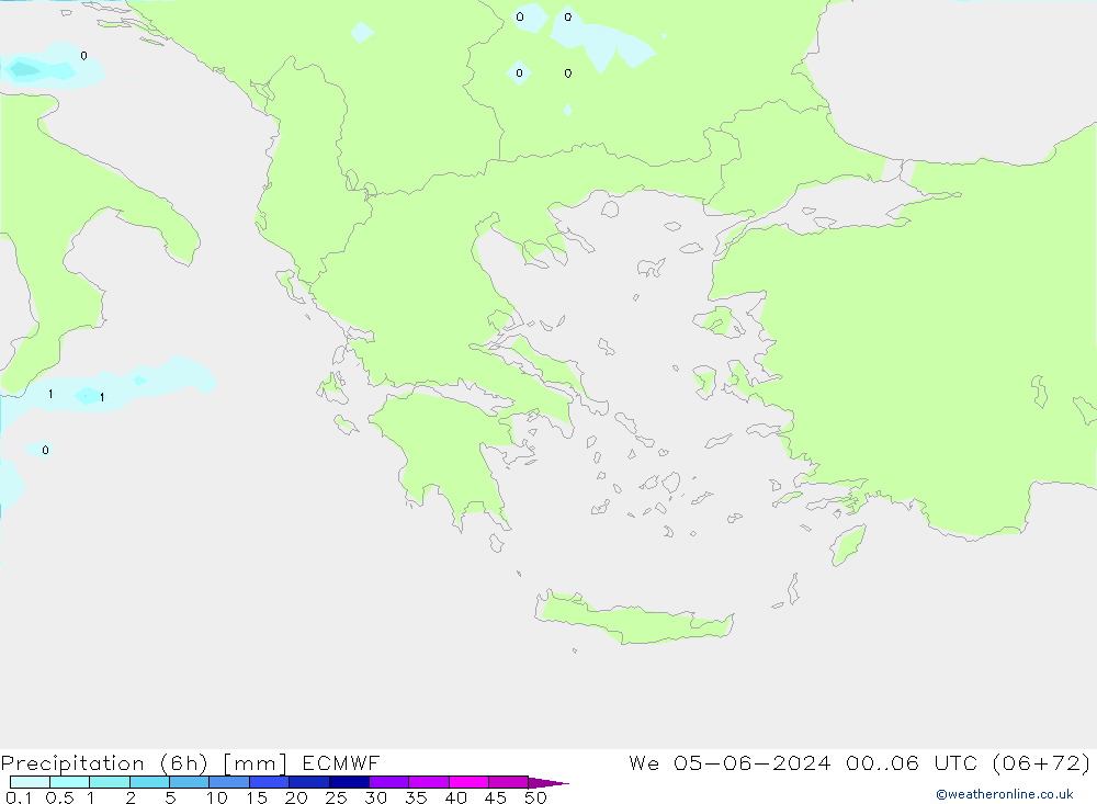 Precipitazione (6h) ECMWF mer 05.06.2024 06 UTC