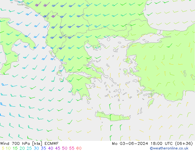 ветер 700 гПа ECMWF пн 03.06.2024 18 UTC