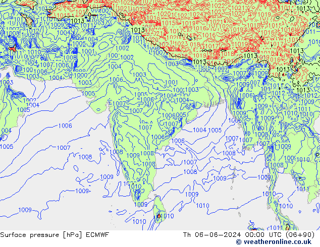 ciśnienie ECMWF czw. 06.06.2024 00 UTC