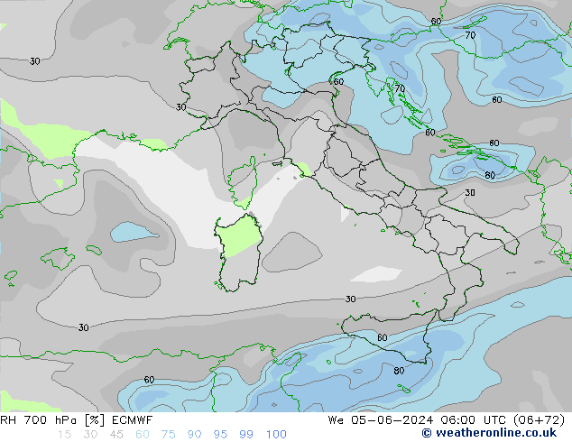 RV 700 hPa ECMWF wo 05.06.2024 06 UTC