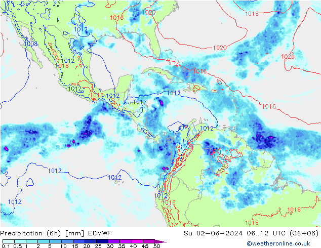 Z500/Rain (+SLP)/Z850 ECMWF  02.06.2024 12 UTC