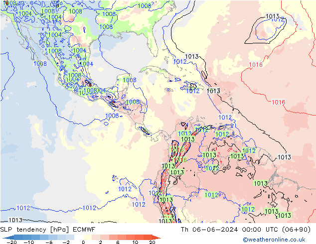 SLP tendency ECMWF Th 06.06.2024 00 UTC