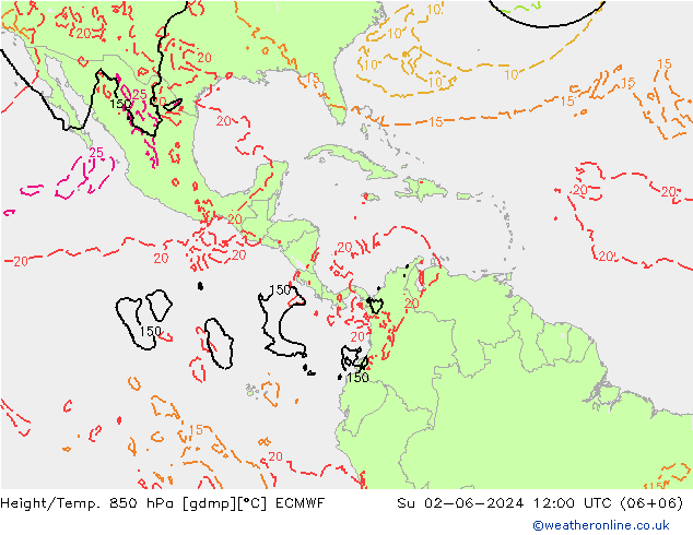 Z500/Rain (+SLP)/Z850 ECMWF Ne 02.06.2024 12 UTC