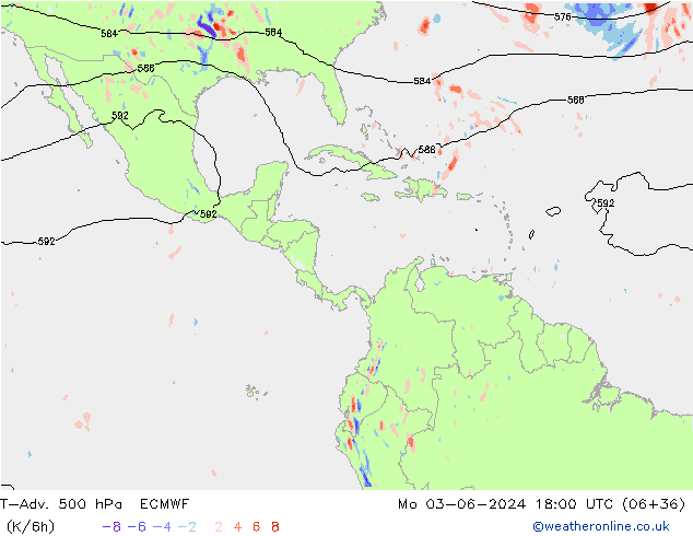 T-Adv. 500 hPa ECMWF Mo 03.06.2024 18 UTC