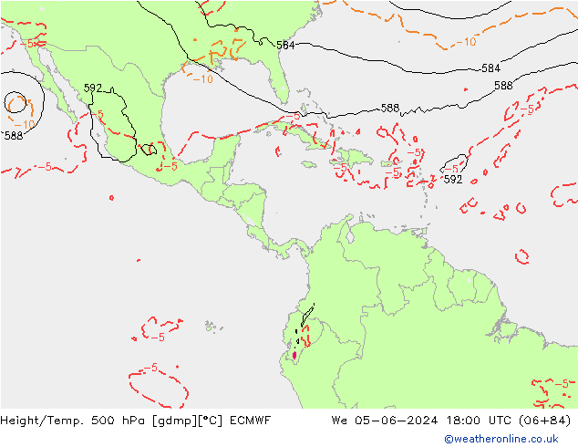 Z500/Rain (+SLP)/Z850 ECMWF  05.06.2024 18 UTC