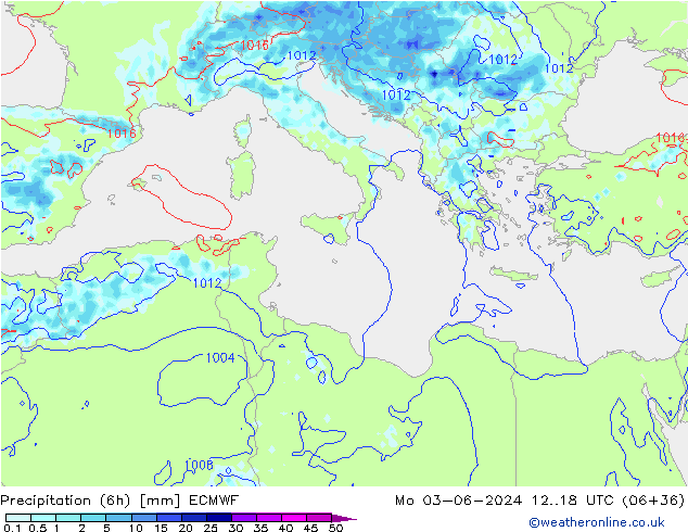 Z500/Rain (+SLP)/Z850 ECMWF lun 03.06.2024 18 UTC