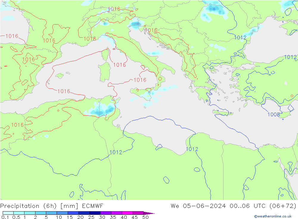 осадки (6h) ECMWF ср 05.06.2024 06 UTC