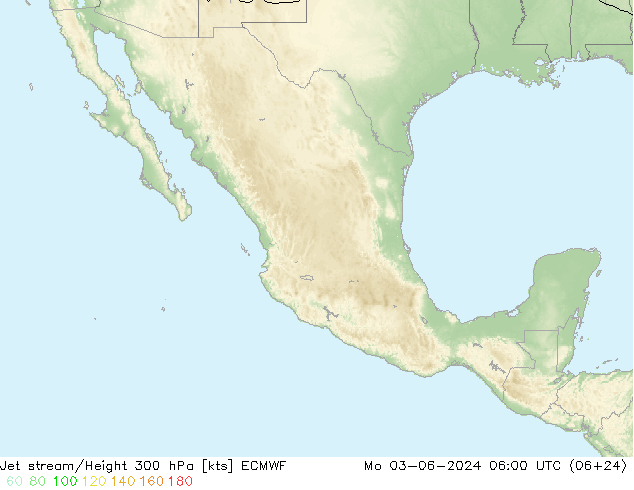 Jet stream/Height 300 hPa ECMWF Mo 03.06.2024 06 UTC