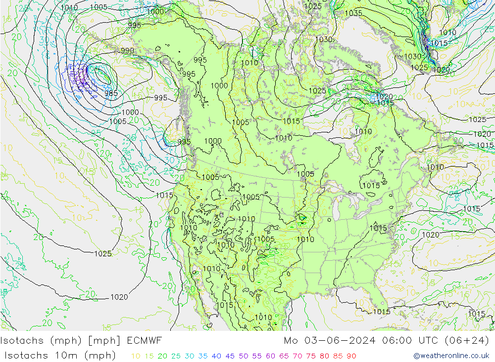 Isotachs (mph) ECMWF Mo 03.06.2024 06 UTC