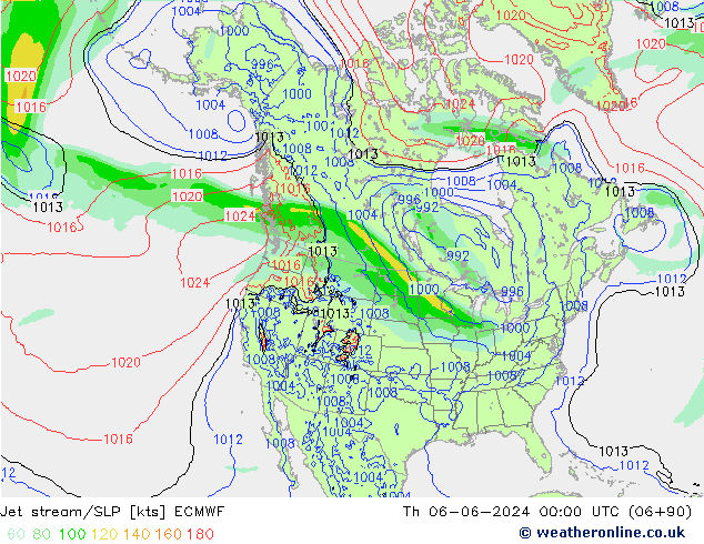 Polarjet/Bodendruck ECMWF Do 06.06.2024 00 UTC