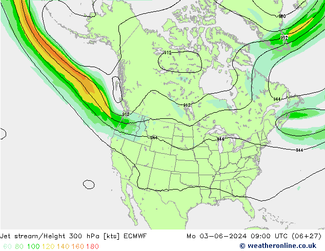 Jet Akımları ECMWF Pzt 03.06.2024 09 UTC