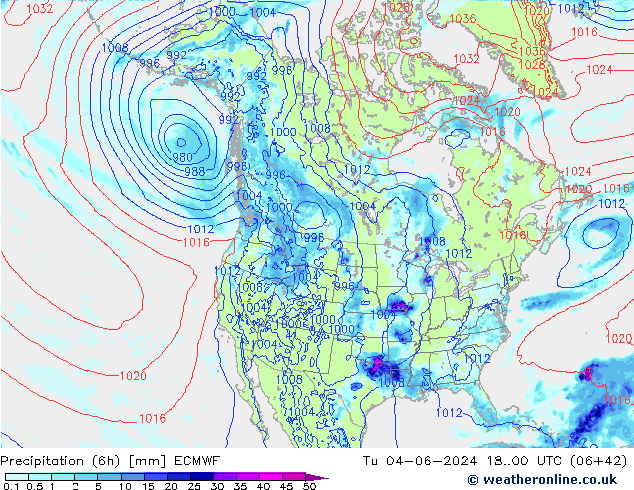 Z500/Rain (+SLP)/Z850 ECMWF mar 04.06.2024 00 UTC