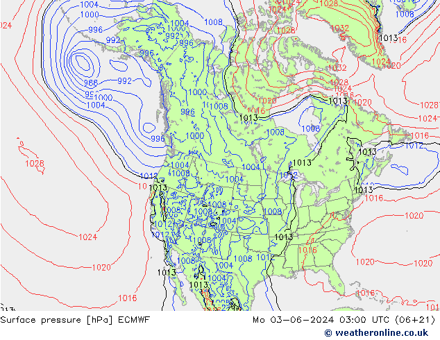 地面气压 ECMWF 星期一 03.06.2024 03 UTC