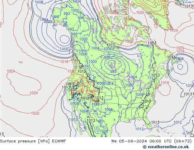 Bodendruck ECMWF Mi 05.06.2024 06 UTC