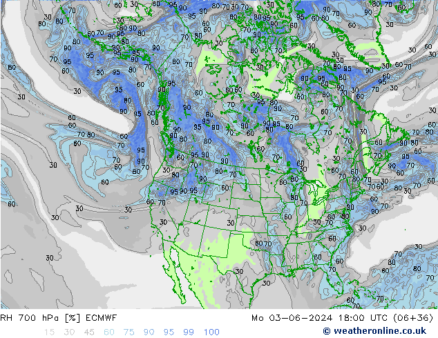 RH 700 hPa ECMWF Mo 03.06.2024 18 UTC