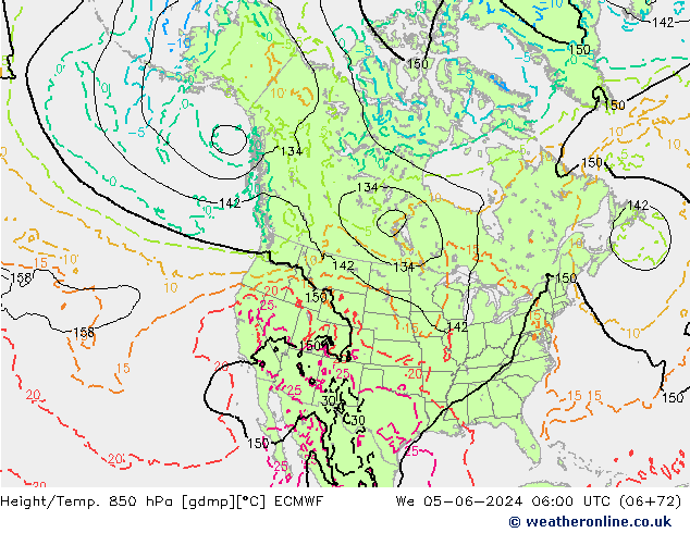 Z500/Rain (+SLP)/Z850 ECMWF Qua 05.06.2024 06 UTC