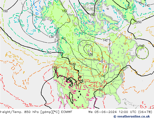 Z500/Rain (+SLP)/Z850 ECMWF  05.06.2024 12 UTC