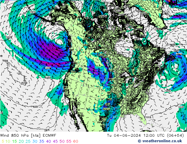 Vent 850 hPa ECMWF mar 04.06.2024 12 UTC