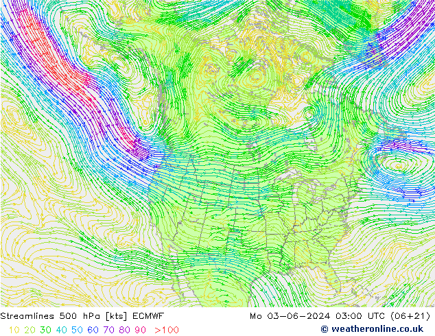 ветер 500 гПа ECMWF пн 03.06.2024 03 UTC