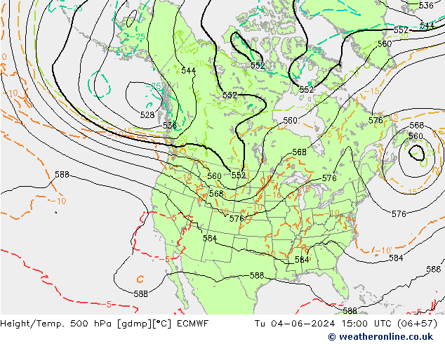 Hoogte/Temp. 500 hPa ECMWF di 04.06.2024 15 UTC