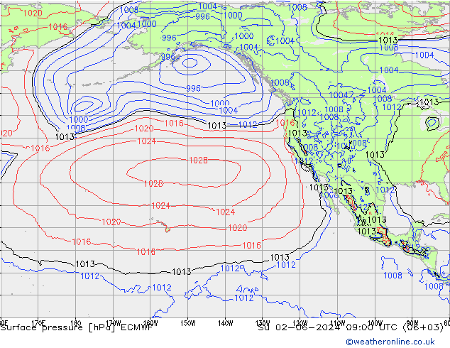 Surface pressure ECMWF Su 02.06.2024 09 UTC