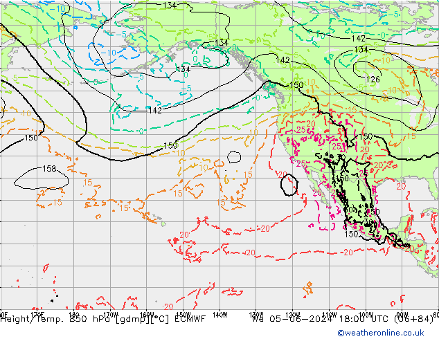 Z500/Rain (+SLP)/Z850 ECMWF We 05.06.2024 18 UTC