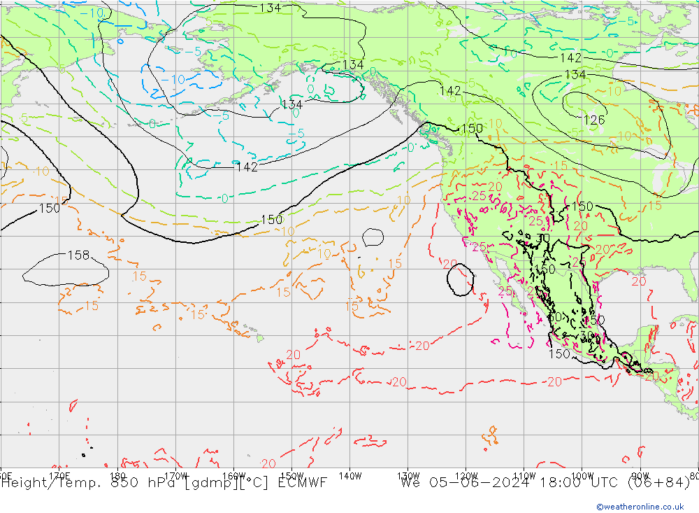 Z500/Rain (+SLP)/Z850 ECMWF St 05.06.2024 18 UTC