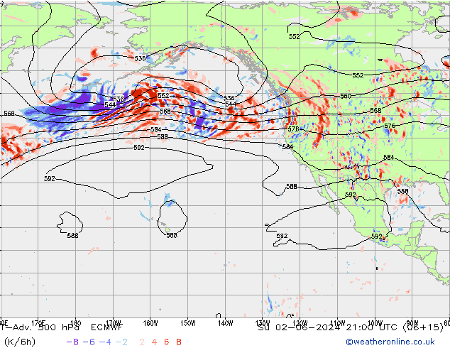 T-Adv. 500 hPa ECMWF zo 02.06.2024 21 UTC