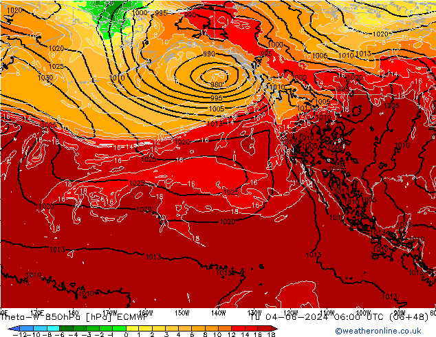 Theta-W 850hPa ECMWF  04.06.2024 06 UTC