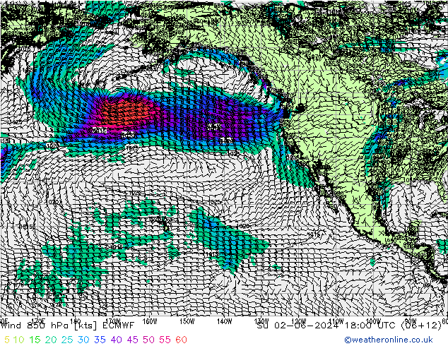 Wind 850 hPa ECMWF Su 02.06.2024 18 UTC