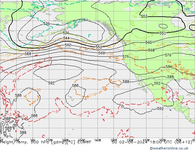 Z500/Rain (+SLP)/Z850 ECMWF dim 02.06.2024 18 UTC