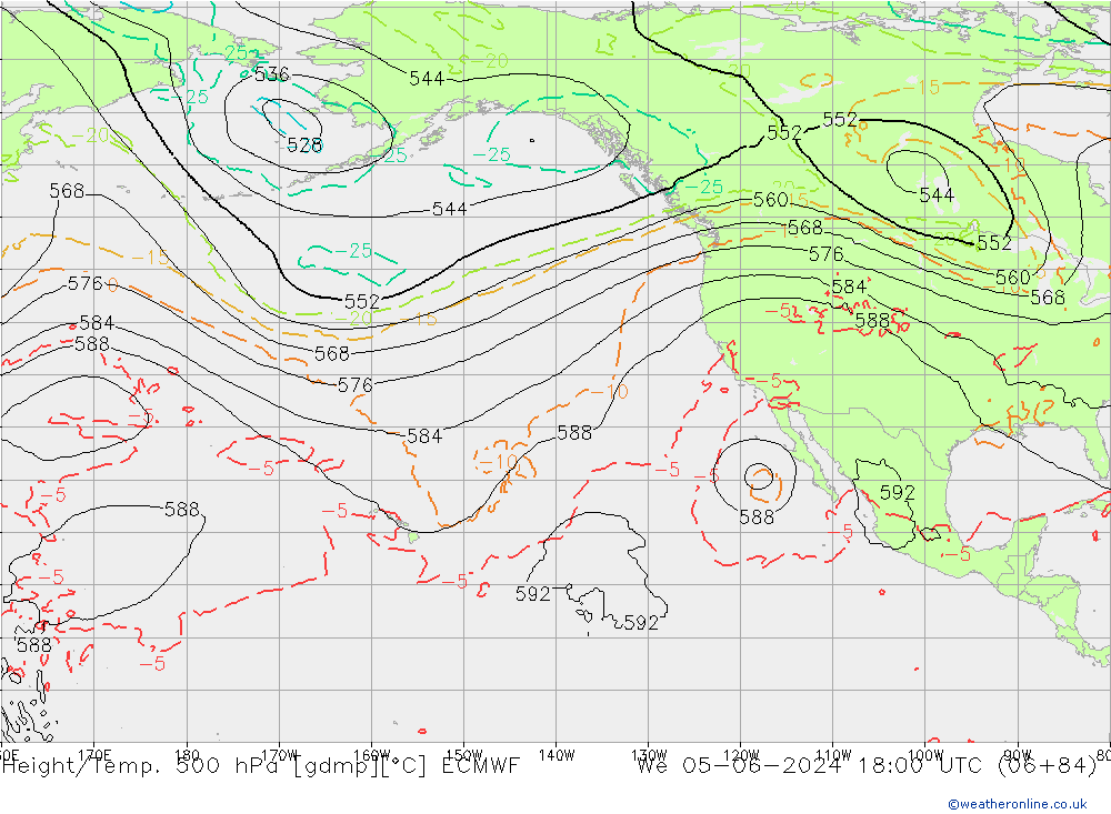 Z500/Rain (+SLP)/Z850 ECMWF St 05.06.2024 18 UTC