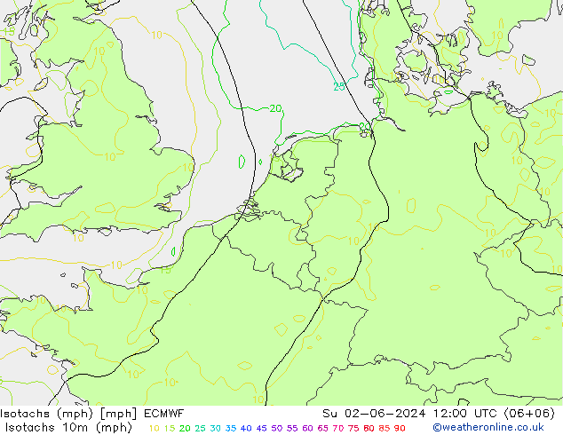 Isotachen (mph) ECMWF So 02.06.2024 12 UTC