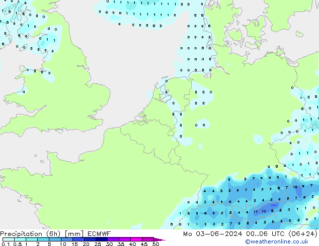 Z500/Yağmur (+YB)/Z850 ECMWF Pzt 03.06.2024 06 UTC