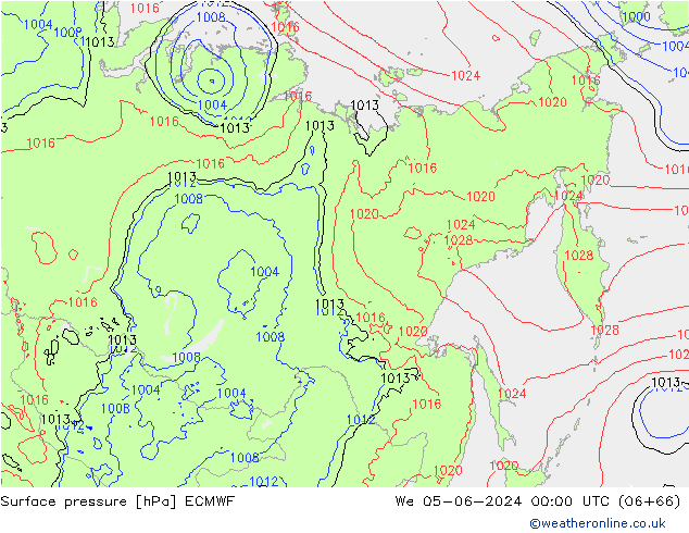 приземное давление ECMWF ср 05.06.2024 00 UTC