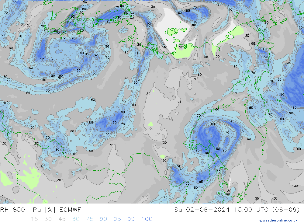 RH 850 hPa ECMWF Ne 02.06.2024 15 UTC