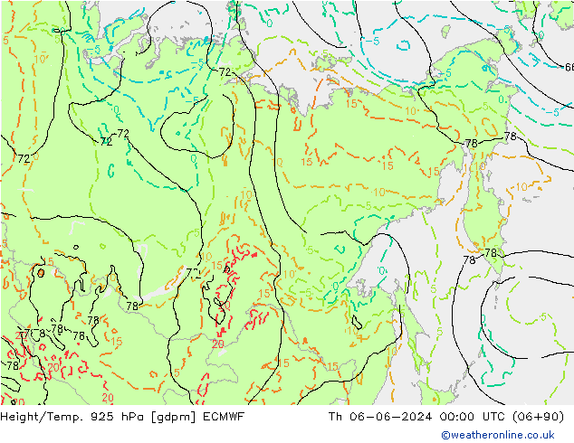 Height/Temp. 925 hPa ECMWF  06.06.2024 00 UTC