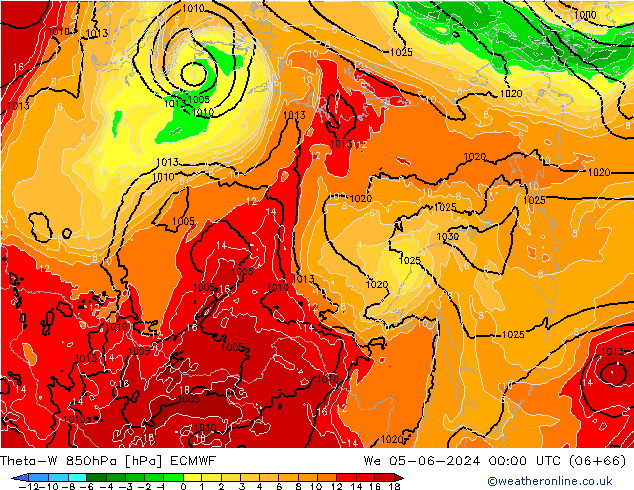 Theta-W 850hPa ECMWF We 05.06.2024 00 UTC