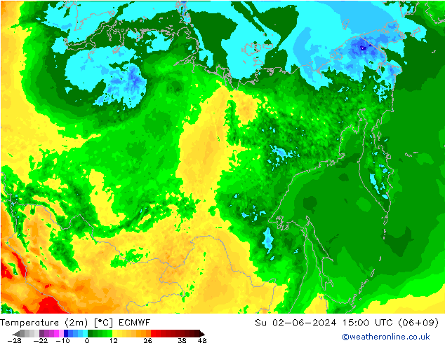 Temperature (2m) ECMWF Ne 02.06.2024 15 UTC