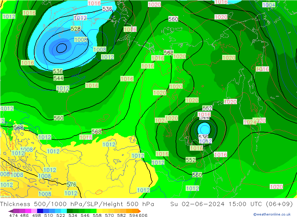 Thck 500-1000hPa ECMWF  02.06.2024 15 UTC