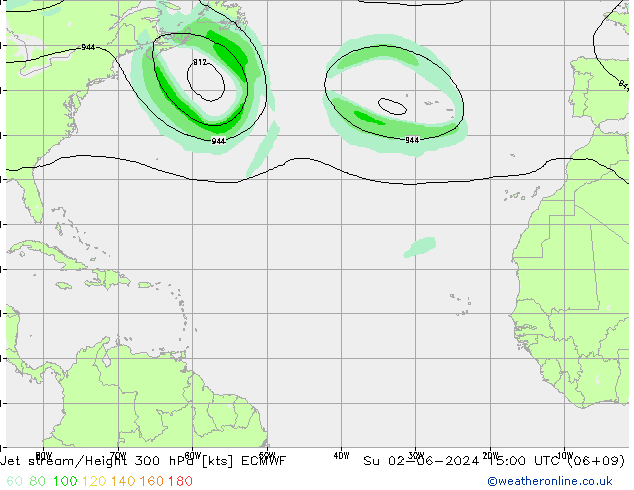 Jet stream ECMWF Dom 02.06.2024 15 UTC