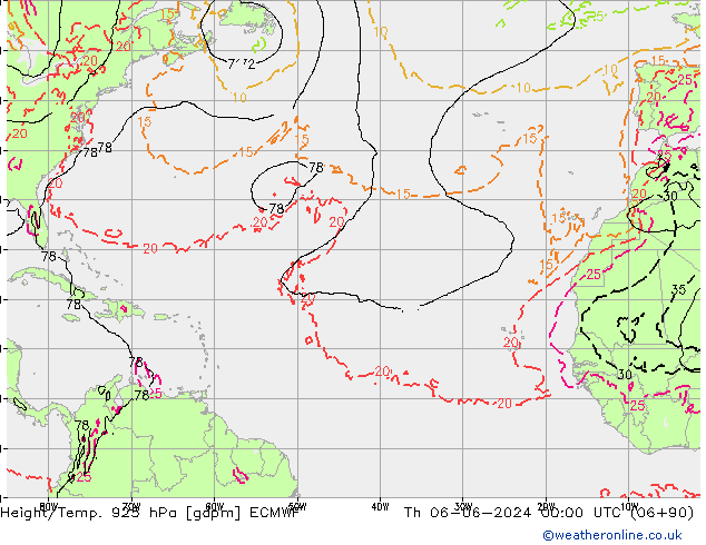 Height/Temp. 925 hPa ECMWF Th 06.06.2024 00 UTC